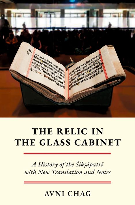 "The Relic in the Glass Cabinet", Buch eines Autors Avni Chag; im Hintergrund altes Manuskript in Vitrine.