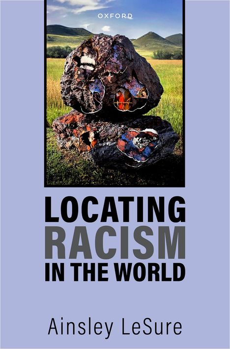 "LOCATING RACISM IN THE WORLD" von Ainsley LeSure. Landschaft mit einem großen, durchlöcherten Felsen.