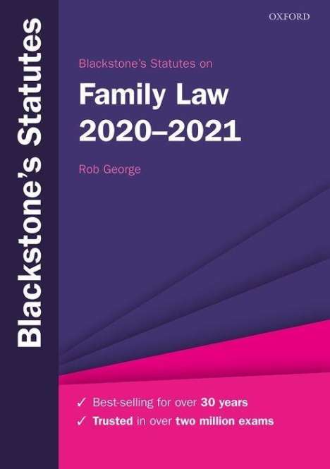 Rob George: GEORGE, R: Blackstone's Statutes on Family Law 2020-2021, Buch