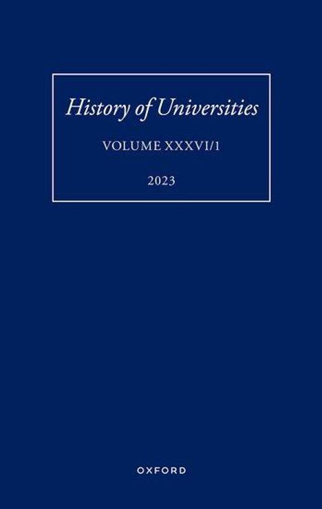 History of Universities: Volume XXXVI / 1, Buch