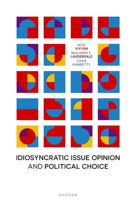Titel: "IDIOSYNCRATIC ISSUE OPINION AND POLITICAL CHOICE". Buntes geometrisches Muster aus Kreisen und Quadraten.