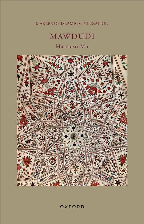 Titel: "MAUDUDI", Autor: "Mustansir Mir". Detailreiches geometrisches Muster mit Blumenornamenten.