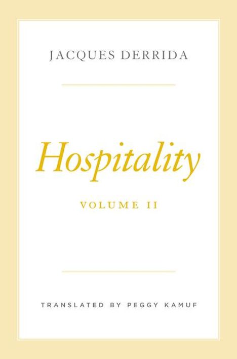 Jacques Derrida: Hospitality, Volume II, Buch