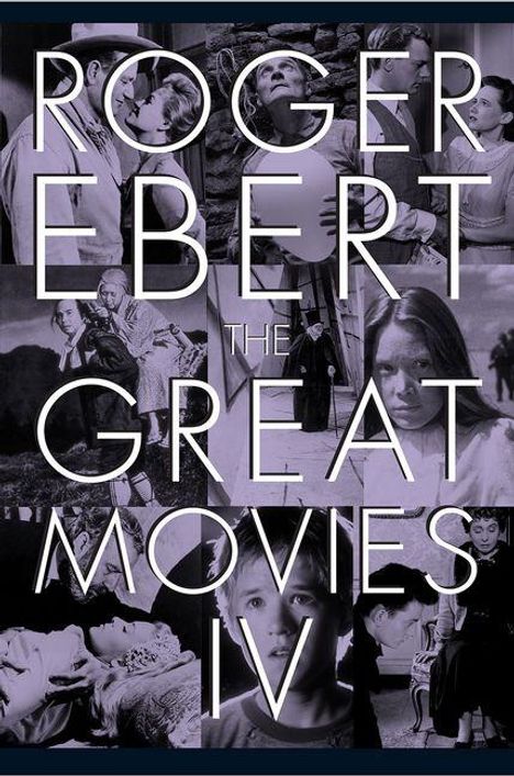 Text: "Roger Ebert The Great Movies IV". Schwarz-weiße Filmszenen sind im Hintergrund zu sehen.