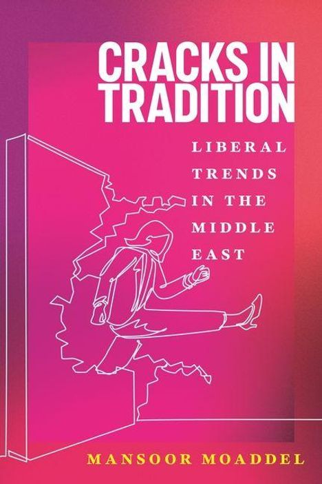 „CRACKS IN TRADITION: LIBERAL TRENDS IN THE MIDDLE EAST.“ Illustration: Person durchbricht Wand.