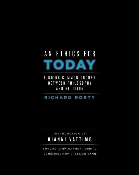 „An Ethics for Today“ in großen Buchstaben. Weiterer Text mit Autoren- und Einführungshinweisen. Schwarzer Hintergrund.