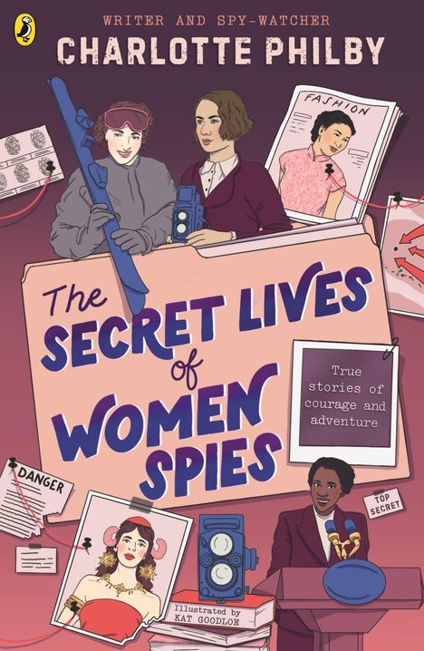 "The Secret Lives of Women Spies," "True stories of courage and adventure." Drei Frauen, ein Mikrofon, Kameras und Akten.