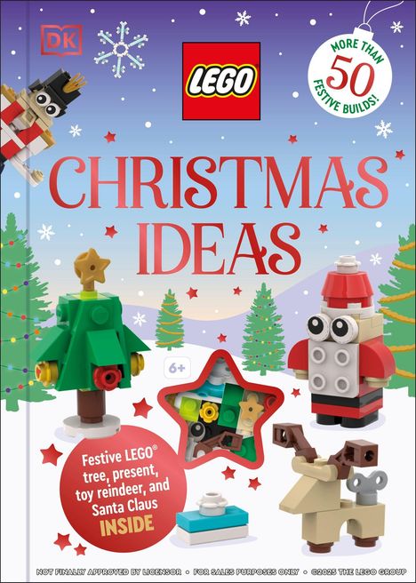"Christmas Ideas" mit LEGO-Bausteinen für Weihnachten. Enthält Weihnachtsbaum, Geschenk, Rentier, Weihnachtsmann. Ab 6 Jahren.
