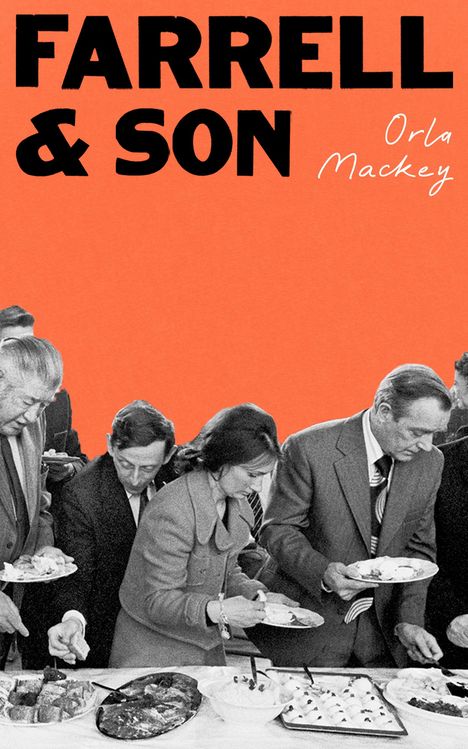 Text: "Orla Mackey, Farrell and Son, Final cover to be revealed". Orange Rand, Logo: ein Buch mit Eichenblättern und "hh".