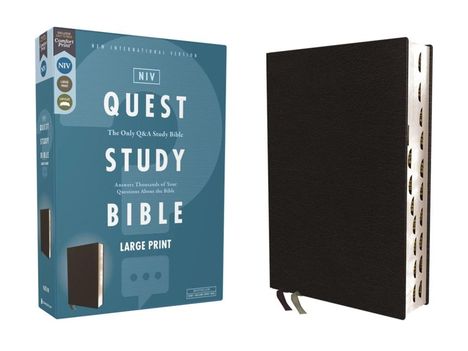 Niv, Quest Study Bible, Large Print, Bonded Leather, Black, Thumb Indexed, Comfort Print, Buch