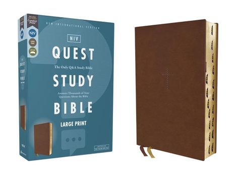 Niv, Quest Study Bible, Large Print, Leathersoft, Brown, Thumb Indexed, Comfort Print, Buch