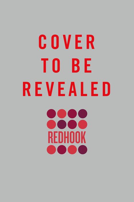 Text: "Cover to be revealed" und "Redhook". Darunter ein Muster aus roten und violetten Punkten.