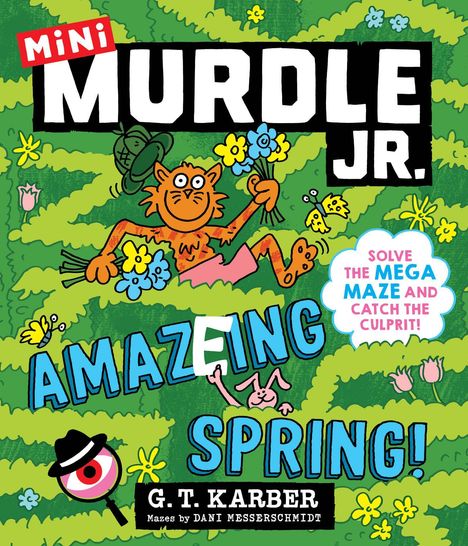 „MINI MURDLE JR. AMAZING SPRING! ON SALE MARCH 2027 G.T. KARBER.“ Weiße Schrift auf schwarzem Hintergrund.