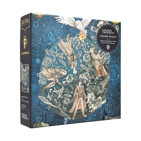 1000 PCS JIGSAW PUZZLE, Harry Potter-Thema. Verpackung zeigt Figuren in magischer Szene mit Eule und Sternenhintergrund.