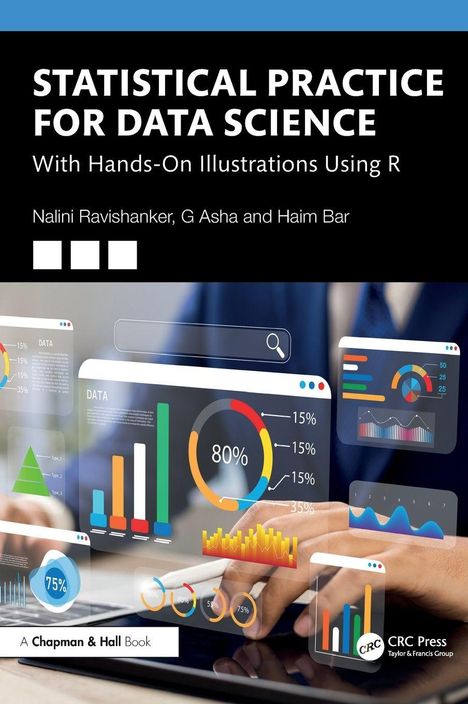 „Statistical Practice for Data Science“ mit Diagrammen und interaktiven Grafiken über Datenvisualisierung und Analyse.