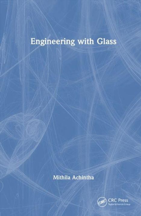 „Engineering with Glass“, Mithila Achintha. Blauer Hintergrund mit weißen, abstrakten Linien.