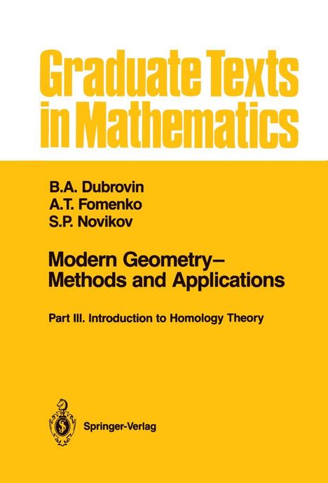 B. A. Dubrovin: Modern Geometry-Methods and Applications, Buch