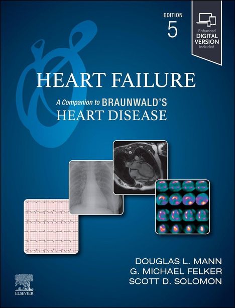 Text: "Heart Failure: A Companion to Braunwald’s Heart Disease, Edition 5." Medizingrafiken und Autorenangaben.