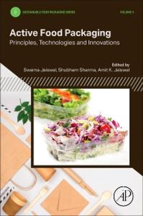 "Active Food Packaging: Principles, Technologies and Innovations". Herausgeber: Swarna Jayaswal und andere. Bild von Salat in Plastikbox.