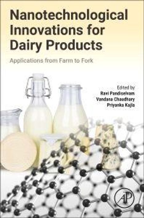 "Nanotechnological Innovations for Dairy Products: Applications from Farm to Fork." Flaschen Milch, Molekülstruktur vorne.