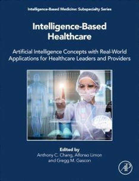 Titel: Intelligence-Based Healthcare. Thema: KI im Gesundheitswesen. Cover: Arzt mit digitalen Elementen.