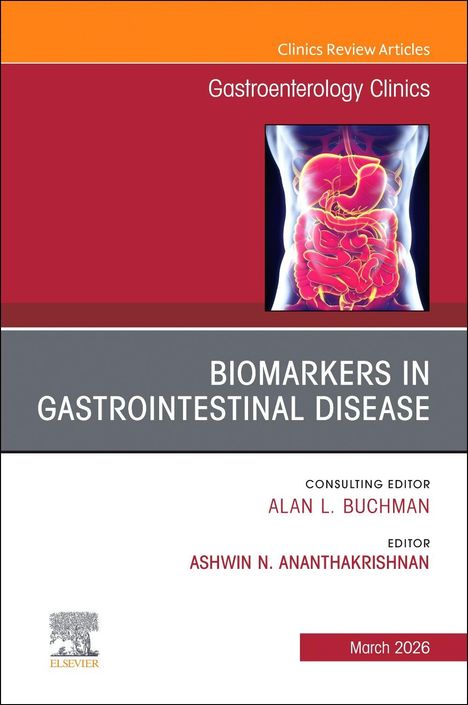 Clinics Review Articles, Gastroenterology Clinics. Illustration von Verdauungstrakt. Biomarkers in Gastrointestinal Disease.