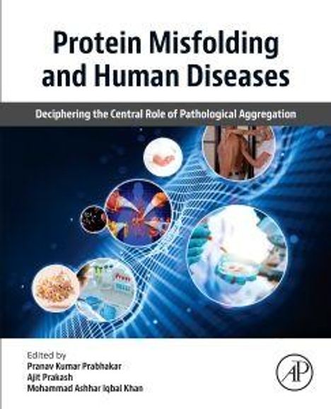 „Protein Misfolding and Human Diseases“ oben, „Deciphering the Central Role...“ in der Mitte. Abbildungen und Logos unten.