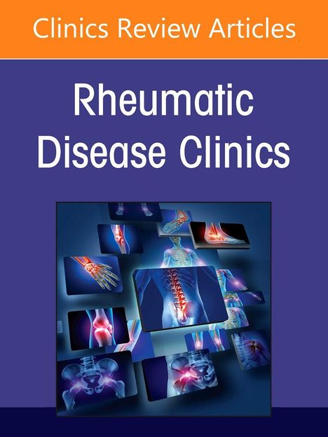 "Clinics Review Articles", "Rheumatic Disease Clinics". Illustrationen von schmerzenden Gelenken und Wirbelsäule.