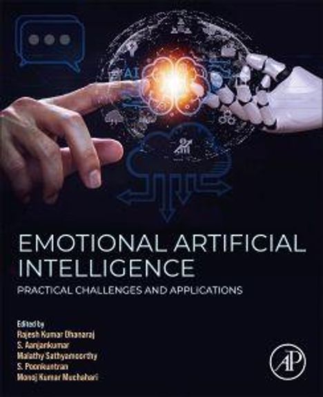„Emotional Artificial Intelligence: Practical Challenges and Applications“. Menschliche und Roboterhand berühren sich.