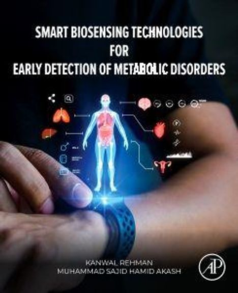 "Smart Biosensing Technologies for Early Detection of Metabolic Disorders" steht oben. Darunter eine technische Illustration eines menschlichen Körpers.