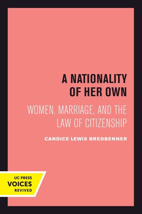 Candice Lewis Bredbenner: A Nationality of Her Own, Buch