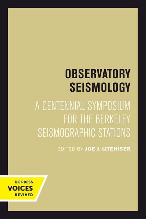 Observatory Seismology, Buch