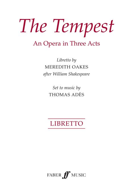 Thomas Ades: The Tempest, Noten