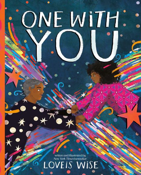 "ONE WITH YOU" in großen Buchstaben. Zwei Personen halten sich an den Händen, umgeben von bunten Linien und Sternen.
