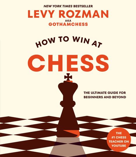 Titel: "HOW TO WIN AT CHESS". Ein Schachbrett mit einer großen schwarzen Königfigur.