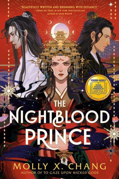 "THE NIGHTBLOOD PRINCE" von Molly X. Chang. Drei Figuren, asiatisch inspiriert, mit kunstvollen Details und Symbolen.