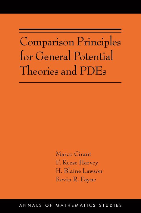 Marco Cirant: Comparison Principles for General Potential Theories and Pdes, Buch