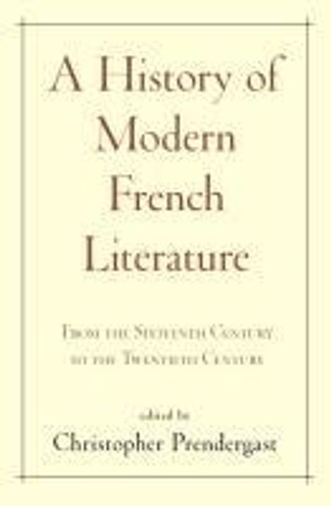 A History of Modern French Literature, Buch