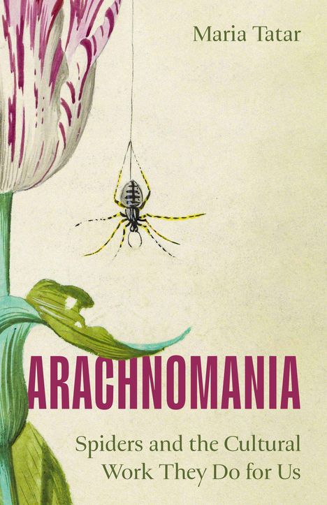 "Arachnomania: Spiders and the Cultural Work They Do for Us," Maria Tatar. Illustration: Blume mit Spinne am Faden.