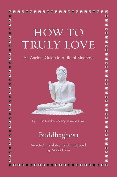 "HOW TO TRULY LOVE" ist oben zu lesen, darunter ein Buddha in Meditationshaltung auf rosa Hintergrund.