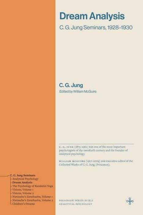 "Dream Analysis: C. G. Jung Seminars, 1928–1930" steht oben. Links oben ist ein orangefarbener Streifen.