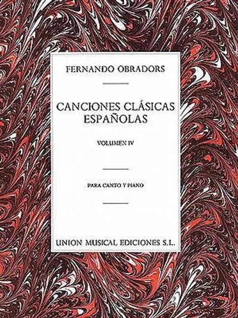 Obradors: Obradors Canciones Clasicas Espanolas Vol. 4 Vce/Pf, Noten