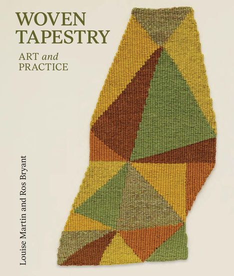 „Woven Tapestry: Art and Practice“. Illustration eines gewebten, bunten Tuches mit geometrischen Mustern.