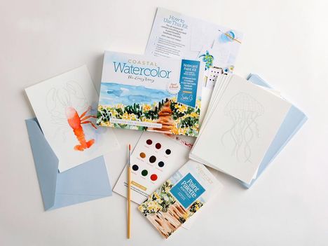 Sara Berrenson: Watercolor the Easy Way Paint-Your-Own Watercolor Cards Coastal, Buch