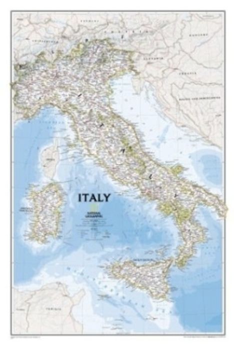 National Geographic Maps: National Geographic Italy Wall Map - Classic (23.25 X 34.25 In), Karten