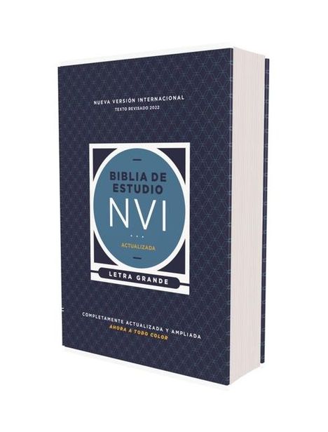 Nueva Versión Internacional: Nvi, Biblia de Estudio Actualizada, Revisión 2022, Letra Grande, Tapa Dura, Interior a Color, Palabras de Jesús En Rojo, Comfort Print, Buch