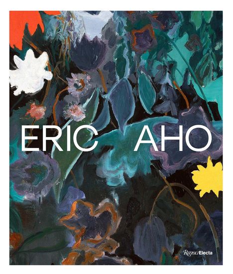 Text: "ERIC AHO". Illustration bunter Blumen und Blätter in kräftigen, dunklen Farbtönen.