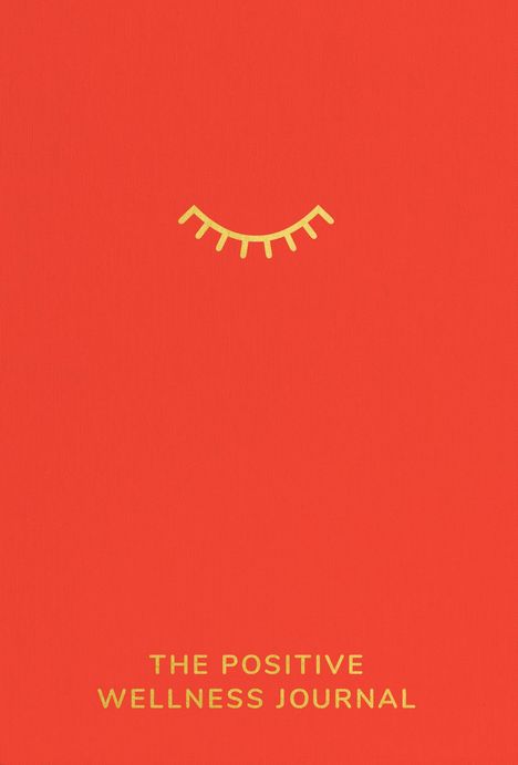"The Positive Wellness Journal" in gelber Schrift auf rotem Hintergrund, darüber ein gelbes Lächel-Logo.