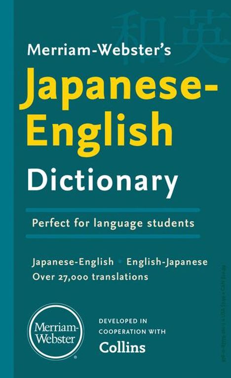 Merriam-Webster's Japanese-English Dictionary, Buch
