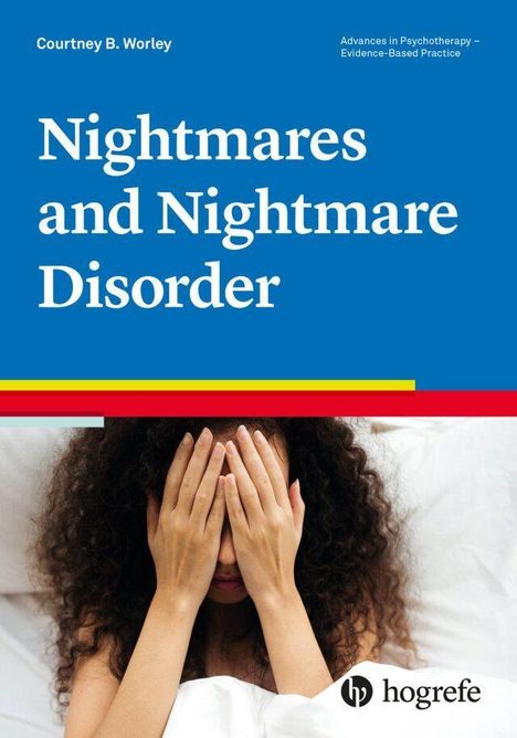 Titel: Nightmares and Nightmare Disorder. Frau mit verdecktem Gesicht unter Decke. Logos von Hogrefe.